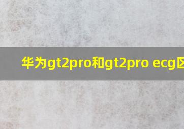 华为gt2pro和gt2pro ecg区别